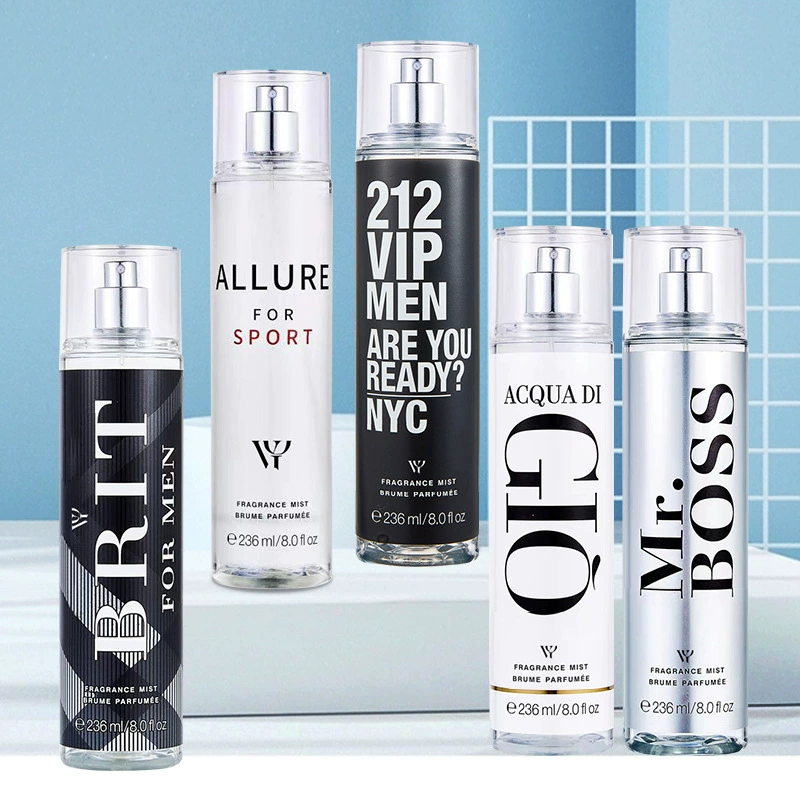 Body Mist 236ml Çiçek Meyveli Orijinal Vücut Kokusu Sprey Erkekler için Kalıcı Koku Parfüm