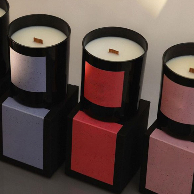 220g Kalın dipli Fincan Çevre Dostu Dumansız Ahşap Çekirdek High-end Hediye Kutusu Bitki Esansiyel Yağı Soya Balmumu Kokulu Mum
