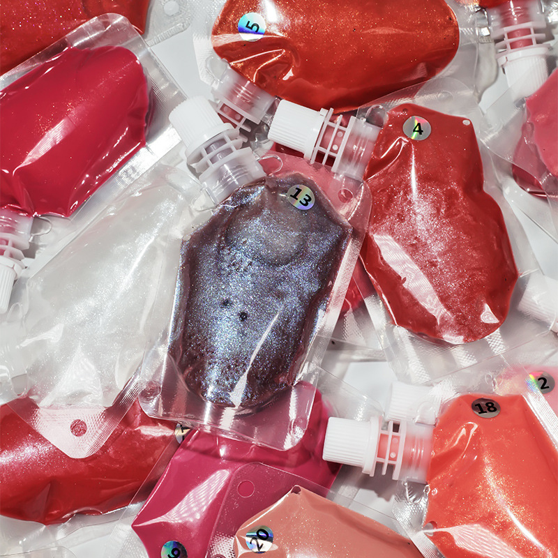 200ml Plastik Torba Dudak Parlatıcısı Nozul Çantası Vegan ve Zulüm Ücretsiz Bitmiş Lipgloss Baz Pigment